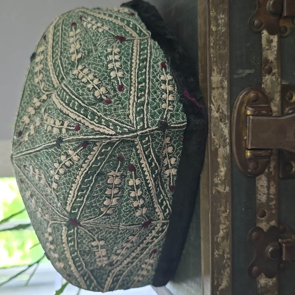 Unisex Vintage Turkish Embroidered Ethnic Tribal Cap Hat Handmade Size Small